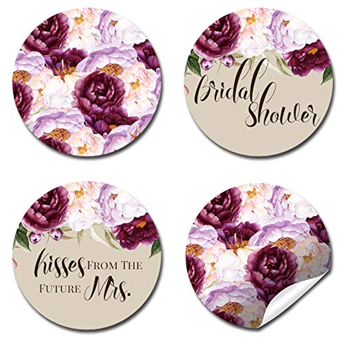 Autocollants mariage violet pour décorer les chocolats baisers d'invités