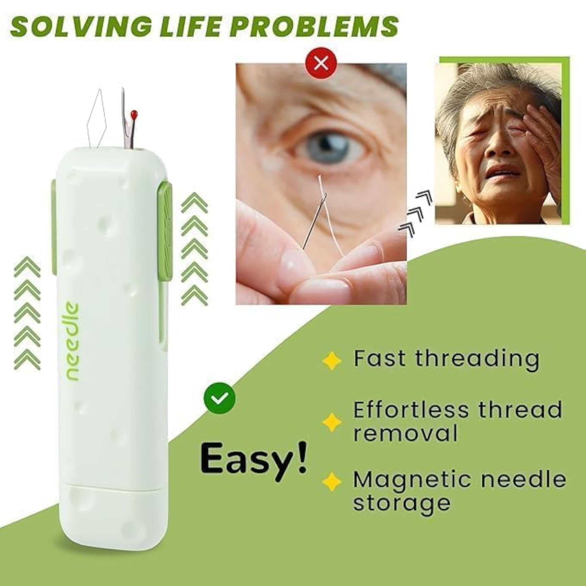 3-in-1 Automatic Needle Threader Tool for Hand Stitching