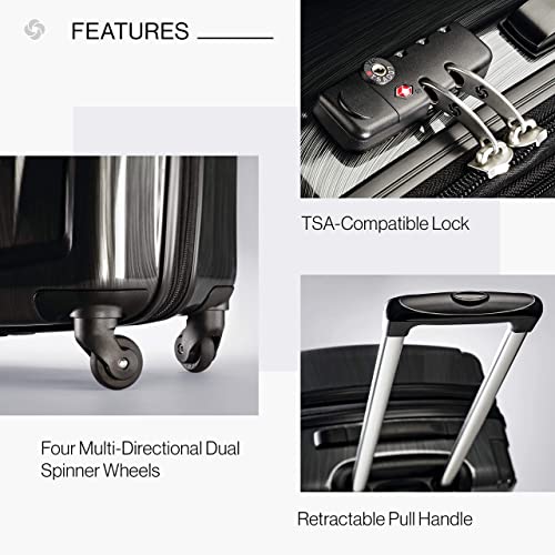 Image of Samsonite Winfield 2 Hardside Expandable Luggage with Spinner Wheels, Brushed Anthracite, 2-Piece Set (20 /24)