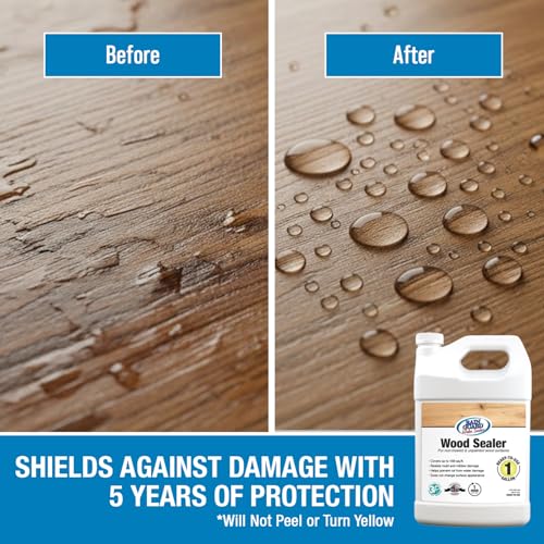 Image of Rain Guard Wood Sealer 1 Gallon | Ready to Use | Protects Wood from Water Damage, Rotting, and Stains | Water Based Silane /Siloxane | Eco-Friendly | VOC-Free | Natural Finish