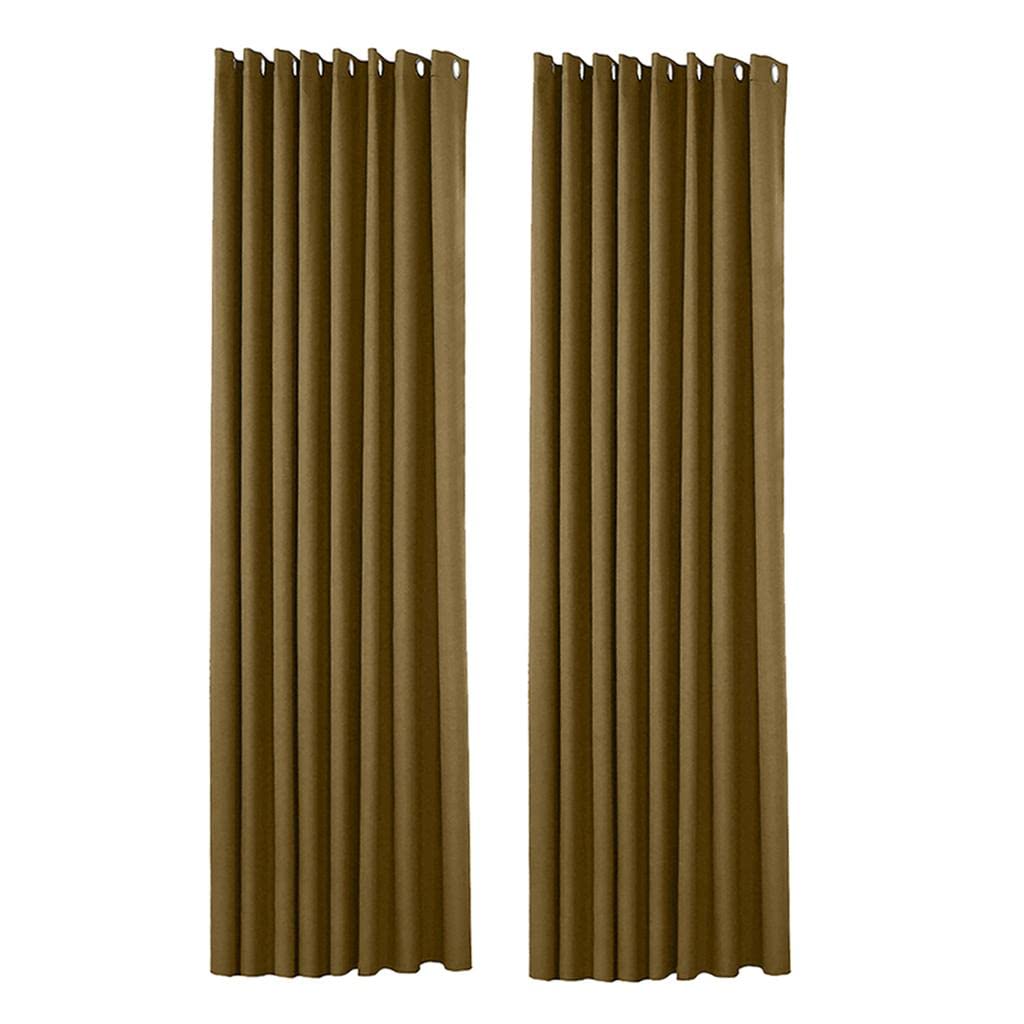 MERISHOPP 2X Outdoor Curtains Garden Patio of Pavilion Beach 134x210cm Coffee-image-34