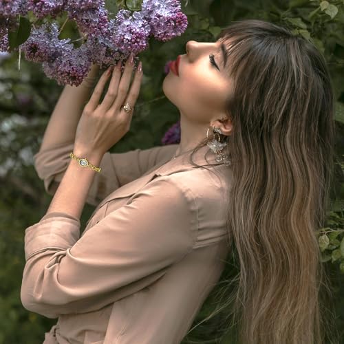 Diaofendi Petite Gold Watches for Women Vintage Bracelet Wrist Watch Luxury Ladies Oval,Fashion Dress Quartz Watch with Tools Include,Waterproof 6