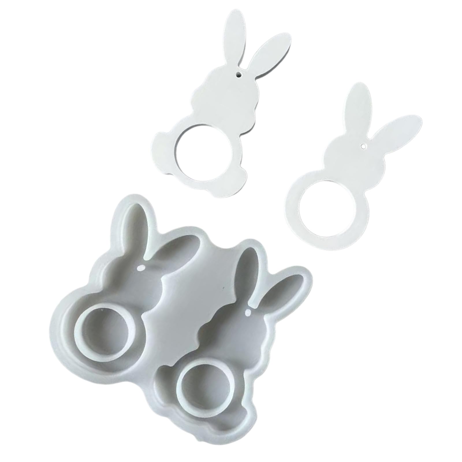 Kaeltsyn Rabbits Shape Silicone for Resin Art Home Decoration Supplies Easters Rabbits Silicone Projects