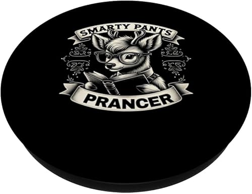 Miniatura 2 de Prancer Reindeer Christmas Bookworm Reader Teacher Student PopSockets Standard PopGrip