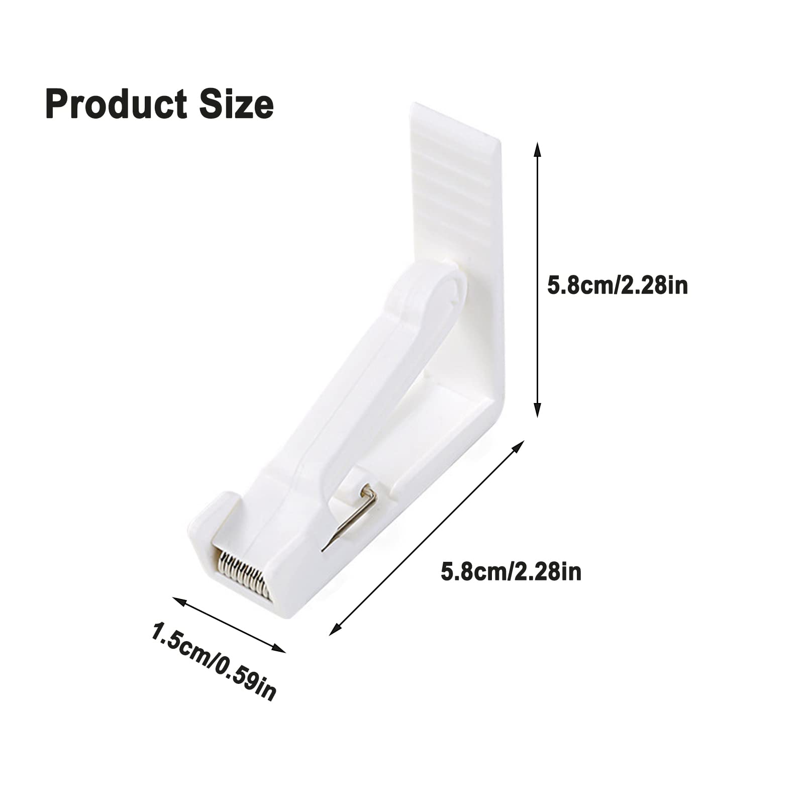 4 Mollette Per Tovaglia In Plastica Bianca - Regolabili, Per Spessore Tavolo Fino 4.5cm, Giardino, Picnic, Feste - Foto 4