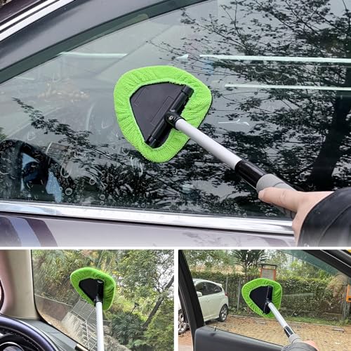 Miniatura 5 de Maixinnew Juego De Limpiador Parabrisas Coche Retráctil Y Limpiaparabrisas Retractable Espejo Retrovisor Coche, Limpiador Parabrisas Ventanas Coche Interior Para Hogar Y Exterior