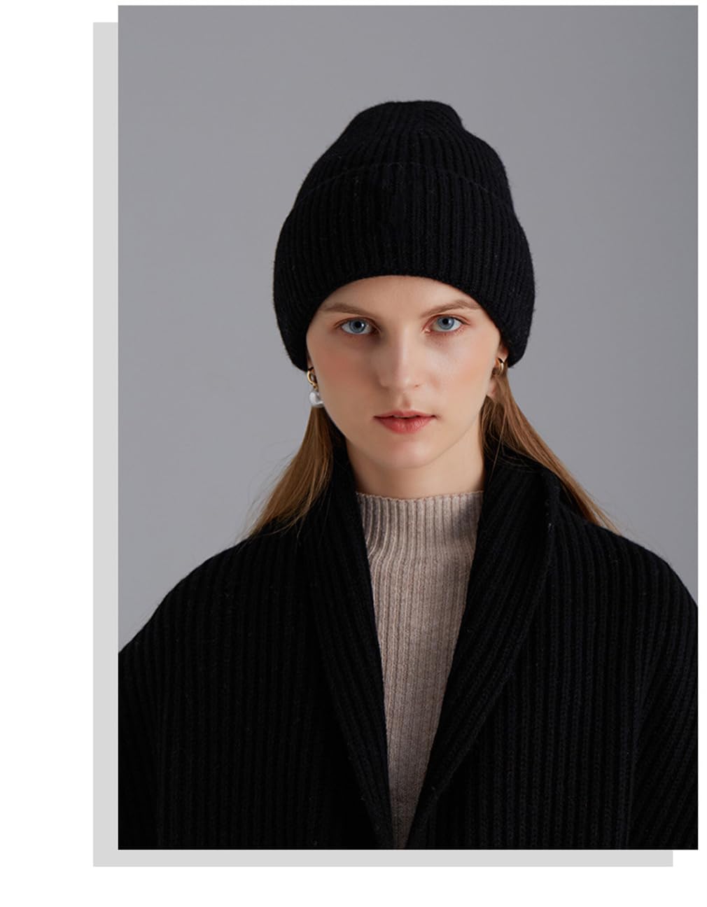 Gorros unisex Skullies de lana unisex para hombre y mujer, gorro de punto suave de invierno para hombre y mujer, de lana, color sólido, gorra de calavera