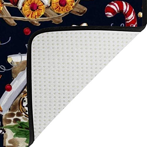 Tapis de Noël en velours corail Ruchen avec impression aquarelle douce - 5
