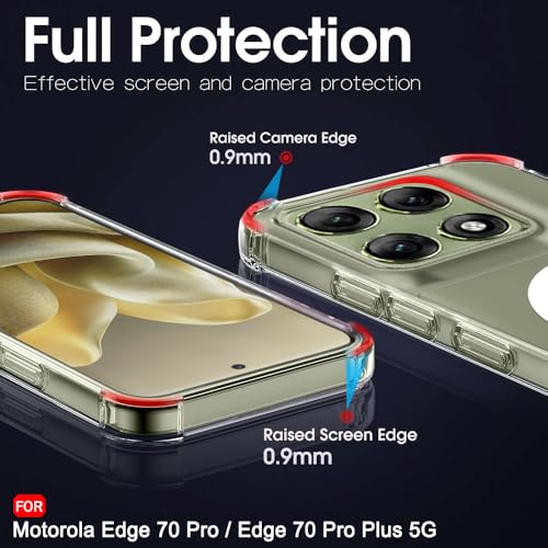 Image of TheGiftKart Shockproof Crystal Clear Back Cover Case for Motorola Moto Edge 70 Pro /Edge 70 Pro Plus 5G | 360 Degree Protection | Hard Clear Cover Case (PC & TPU, MagSafe Compatible, Transparent)