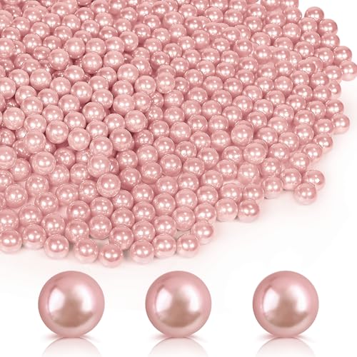 EGKamh 2800Pcs Rose Gold Vase Filler Pearl Beads for Crafting