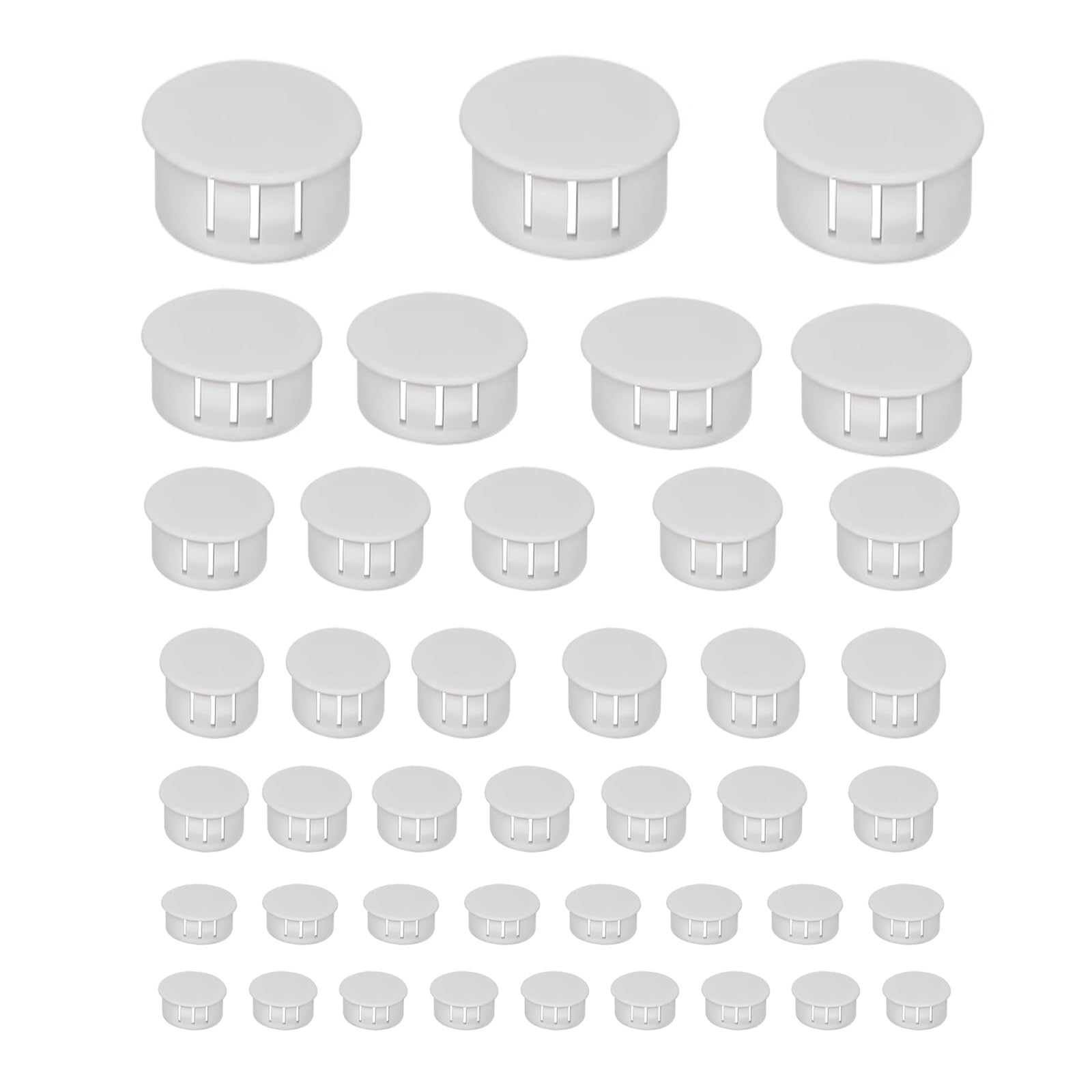 170PCS White Plastic Hole Plug Set- 7 Sizes (5-25mm) Reusable Screw Caps for Cabinets Cabinet Furniture and DIY