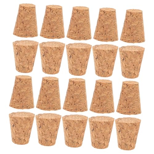 KICHOUSE Pcs Wooden Tapered Corks Craft Cork Plugs DIY Soft Wood Stopper Replacement for Beer Wine Bottles