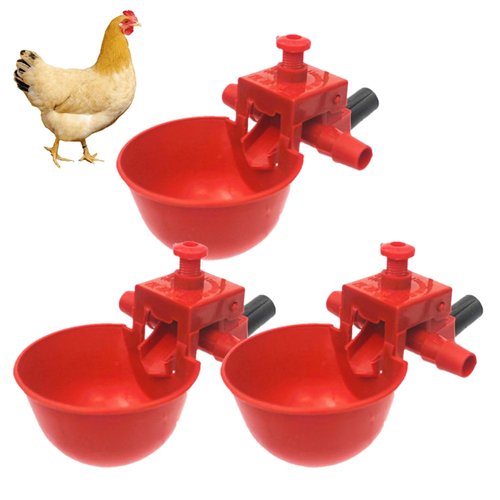 VANZACK Lot de 40 mangeoires pour volaille - Système d'arrosage pour caille - Tasses à eau - Abreuvoir pour pigeons - Pour volaille - Abreuvoir d'oiseaux - Rouge