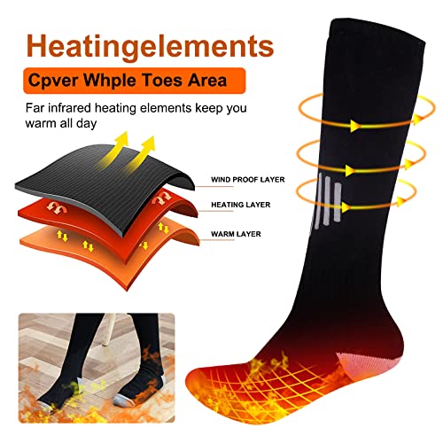 4200Mah Rechargeable Heated Socks For Men Women, Electric Thermal Warming Socks Washable Heating Socks, 3 Heating Settings Winter Foot Warmer For Hunting Skiing Camping Hiking Fishing #TOP5