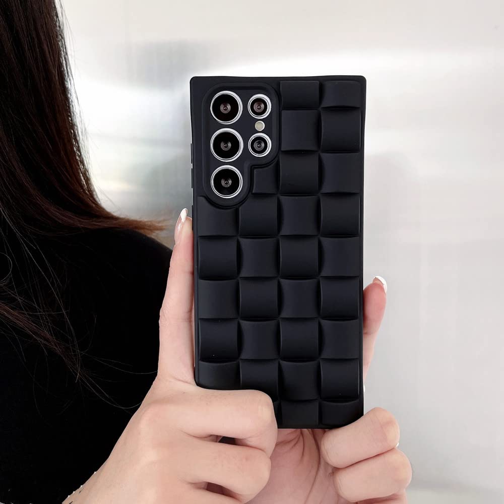 Coque de téléphone de luxe pour Samsung S21 Plus noire en silicone