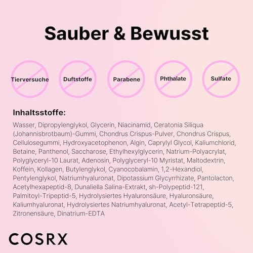 COSRX The Peptide Collagen Lifting Glow Hydrogel Gesichtsmasken Hautpflege 3 Stück, Kollagen Gesichtsmaske, Reise-Essentials, Overnight Gesichtsmaske, Korean Skincare