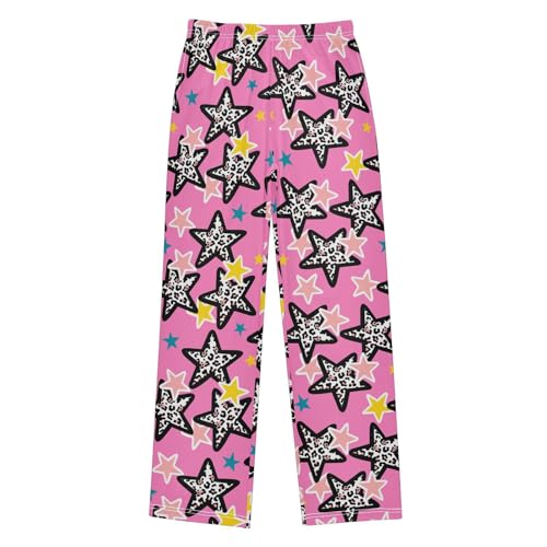 Boys' Pants Star Animal Skin Leopard Long Bottoms Jogger Pants Elastic Waist Trousers with Pockets S-XL