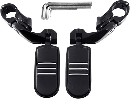 Miniatura 16 de TCT-MOTORPARTS Kit de montaje de clavijas de pie ajustables en ángulo largo para Harley Touring Road King Street Electra Glide Sporster Dyna