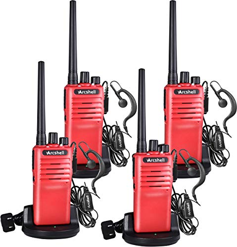 Arcshell Rechargeable Long Range Two-Way Radios With Earpiece 4 Pack Walkie Talkies Li-Ion Battery And Charger Included #TOP17