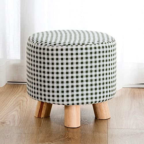 Taburetes de tocador elegantes en lino con patas de madera estables 2