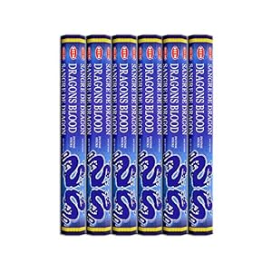 120 Incense Sticks Bulk Pack, Hem, Zen Aromatherapy, 6 Boxes Of 20 Sticks Dragon’S Blood Blue