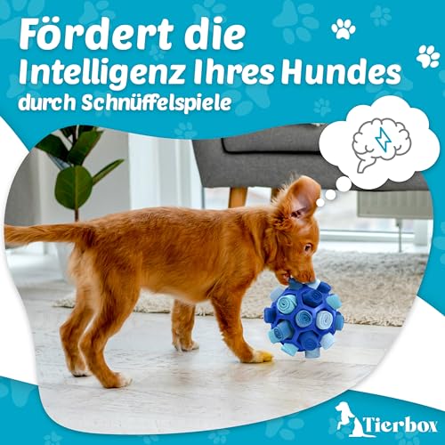 Tierbox Schnüffelball für Hunde Intelligenzspielzeug [für alle Hunde] Schnüffelspiele Hund | Ozean Blau