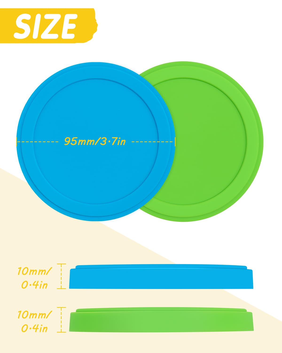 4 coperchi riutilizzabili per bicchieri da yogurt da 500 g, coperchio in silicone elastico da 500 g, coperchio riutilizzabile per yogurt, yogurt, coperchio riutilizzabile