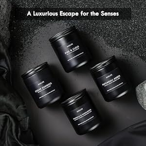 Scented Candles Set Men Candle Set Scented Candles for Home Gifts for Men 4 Pack Men Candle Gifts Soy Candles Scents of LavenderLeatherOakSmoke Vanilla