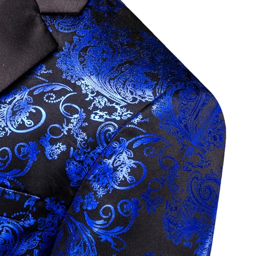 Image of Barry. Wang Men's Sport Coats & Blazers Flower Suit Jacket 1 Button Paisley Tuxedo Mardi Gras Carnival Parade Gift