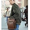 Shoulder Bag for Men Messenger Bag PU Leather Crossbody Handbag Satchel Sling Chest Bags for School Travel Work Hiking Daily Use (Men Shoulder Bag for Brown) #2