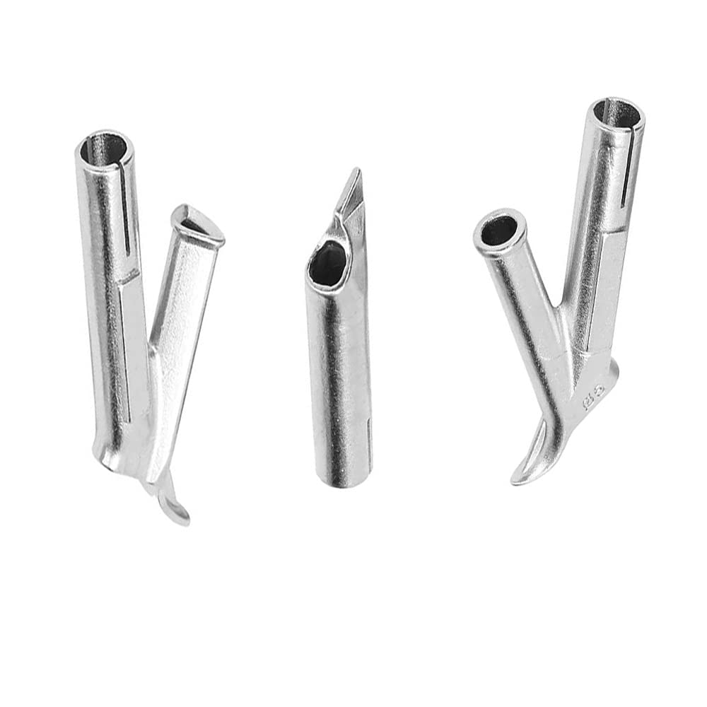 3pcs Speed Welding Nozzles Replacement Heat Gun Tips For Vinyl PVC Plastic Hot Air Welder Gun 5mm Weld Tip, Stainless Steel Heat Resisting