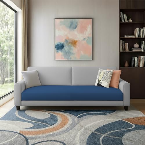 Image of Kathleen 3 Seater Sofa Set for Living Room - Foldable Convertible Couch Furniture for Home, Office or Guest Use, Modern Designer Stylish Comfortable (Blue Grey)