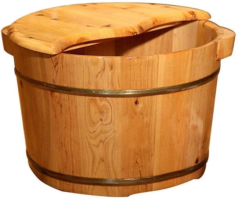 Cubeta de Masaje para Pies de Madera Hecha a Mano