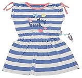 Das lässige Sommerkleid im blau-weißen Colorblock-Style, geschmückt mit individuellem Druck und tollen Stickereien, sorgt für gute Laune an warmen Tagen; an den Schultern kann man das Kleid ganz individuell raffen; Seesterne, Muscheln und der gestickten Schriftzug 
