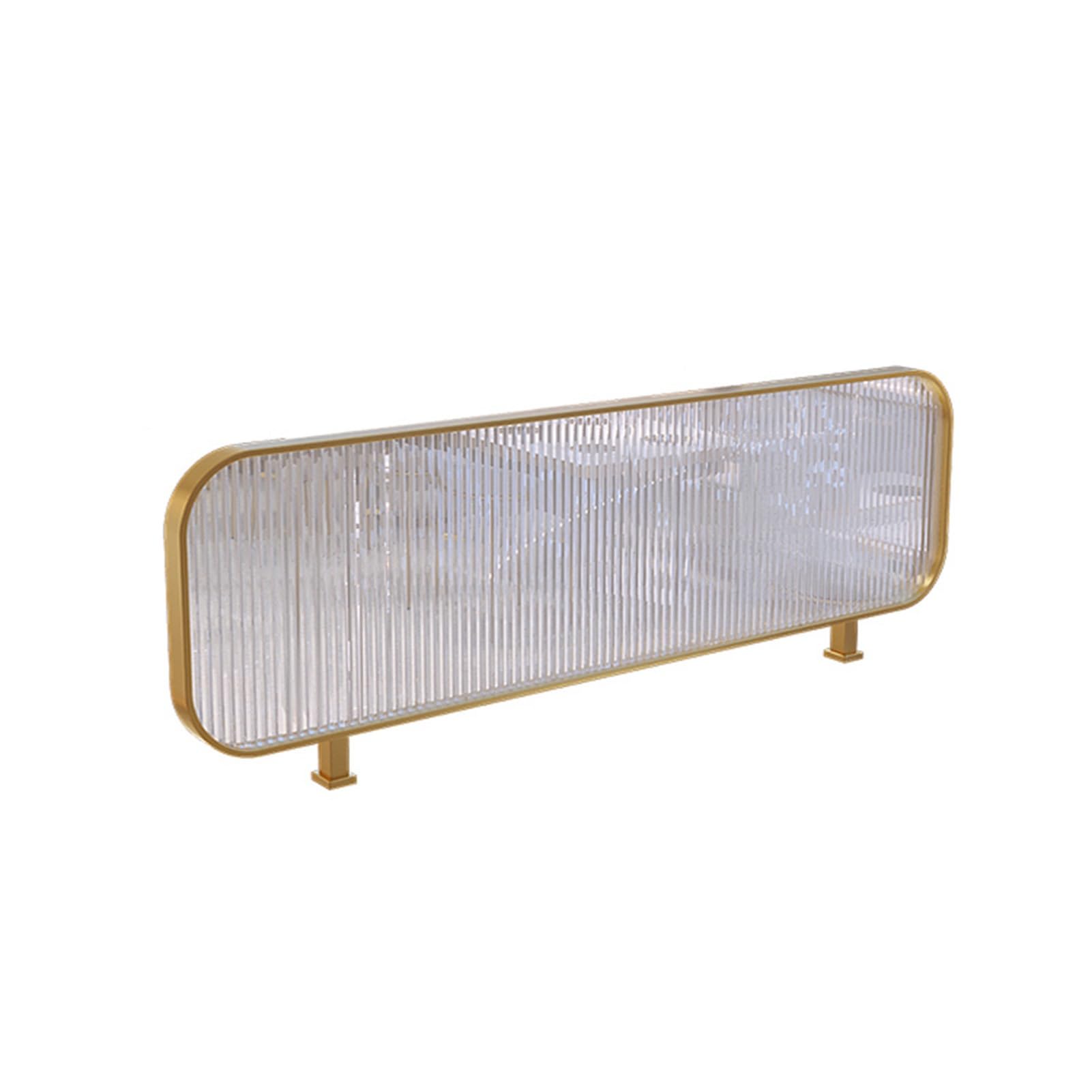 GJZQDKX Gold Striped Matte Glass Desk Privacy Partition Panel 30x70cm Commercial Divider for Home Office Restaurant & Hotel – Stylish Solution