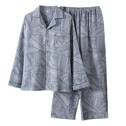 Pijama de hombre de alta calidad con elegante solapa texturizada y tacto suave