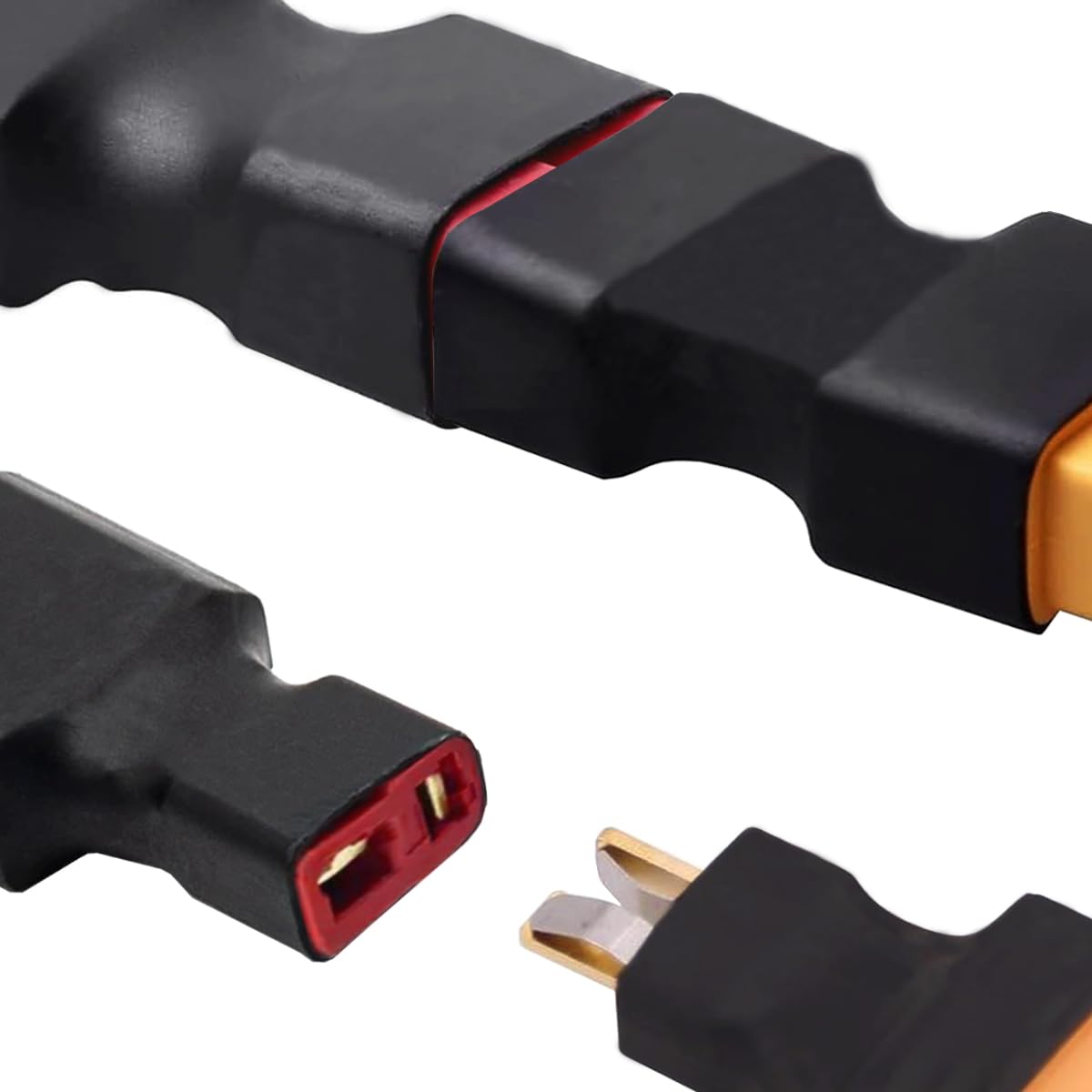 Xiatiaosann 4 sztuki XT90 adapter wtyczki na wtyczkę/gniazdo T, XT90 wtyk/gniazdo na wtyk T / gniazdo bez kabla adapter przyłącze do samochodu RC łodzi drona Lipo akumulator ładowarka