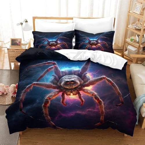 Ensemble housse de couette araignée imprimée en 3D microfibre king 220x240cm - 4