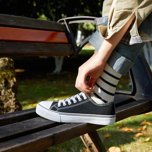 Zgr Womens Low Top Canvas Shoes,Lace Up Canvas Sneakers,Casual Tennis Walking Shoes thumb #5