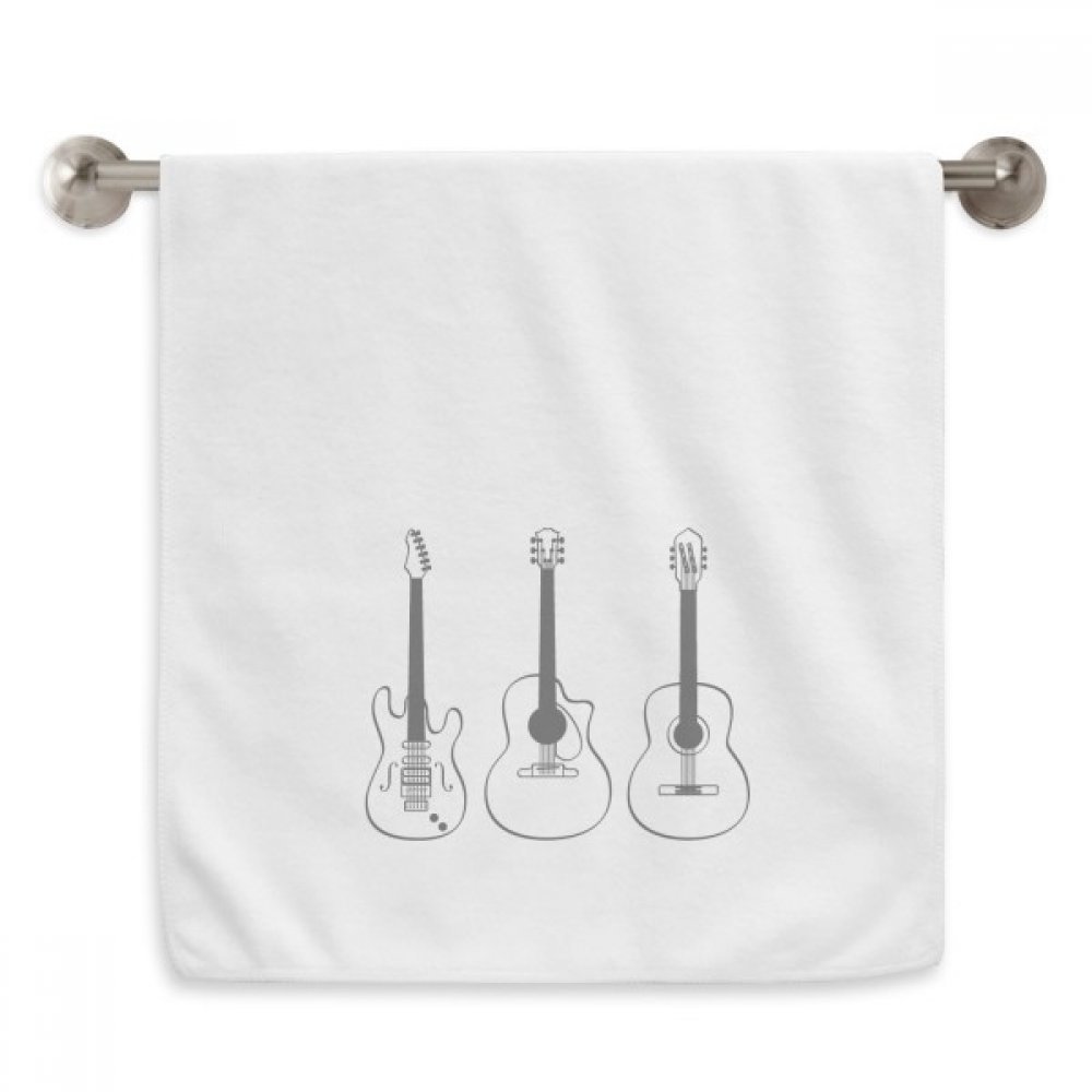 Serviette de guitare 13x29 pouces blanche moelleuse pour la toilette