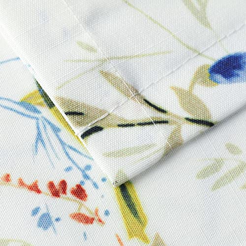 Leeva Blue Window Treatment Curtains For Sliding Door, Garden Elegant Style Birds Print Pattern Grommet Curtain And Drapes For Living Room, 2 Panels, 52X84 #TOP7