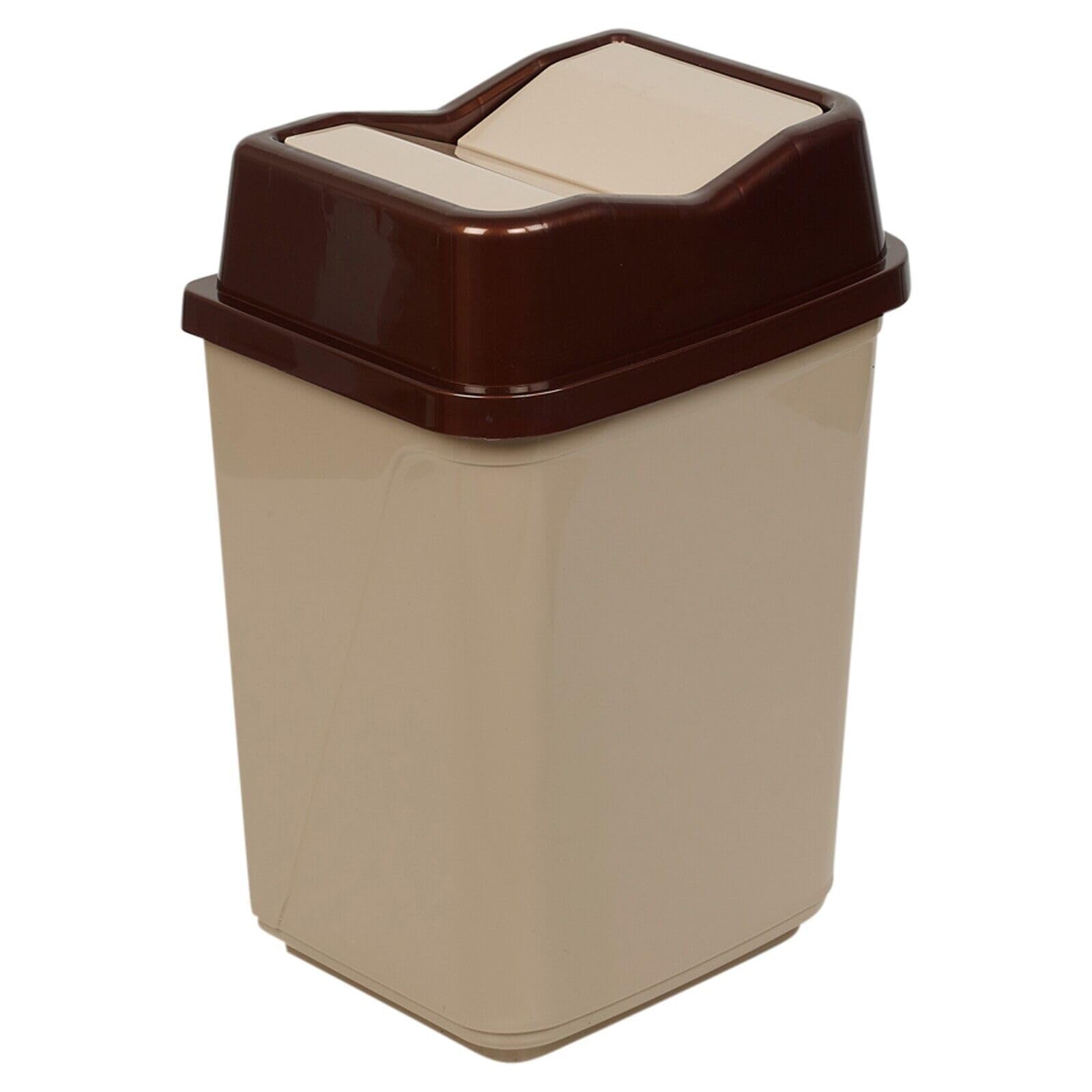 URBNLIVING 10L/20L/30L/50L Plastic Waste Management Recycling Bin Trash Can Dustbin with Butterfly Lid for Office, Kitchen and Bathroom (30L Cappuccino)