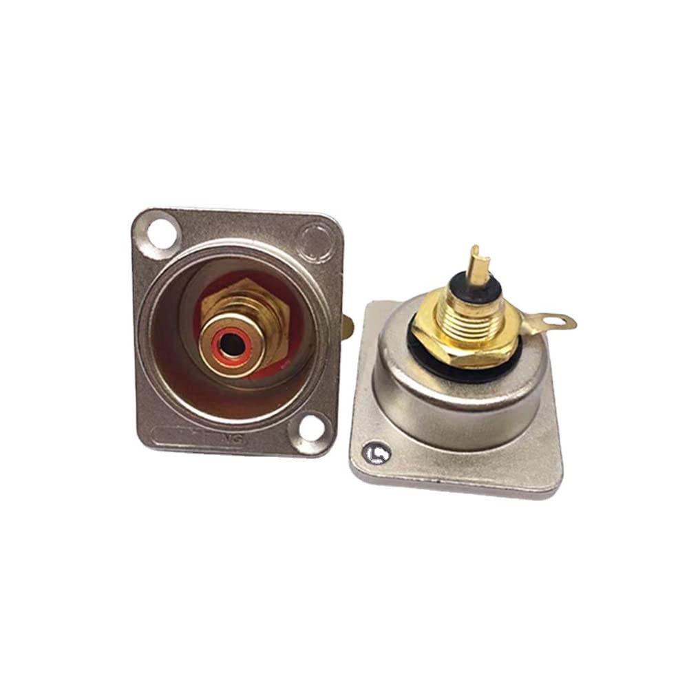 QIANRENON Placcato Oro RCA Incasso Fissaggio Filettato Rotondo Adattatore RCA Femmina A Femmina Pannello Montaggio AV Connettore, Per - Foto 8