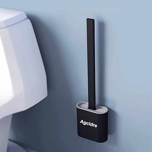 Miniatura 3 de Cepillo de inodoro con soporte, cepillo de inodoro de silicona y cepillo de limpieza para el hogar y el baño, juego de cepillos de toleta (blanco,