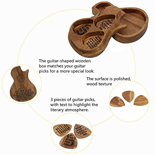 Liyeehao Étui de médiator pour Guitare, médiators pour Guitare Acoustique en Bois, boîte de Rangement pour médiators… - Les Beatles, Paul McCartney, John Lennon, RIngo Starr, George Harrison Liyeehao Étui de médiator pour Guitare, médiators pour Guitare Acoustique en Bois, boîte de Rangement pour médiators… – Image 4