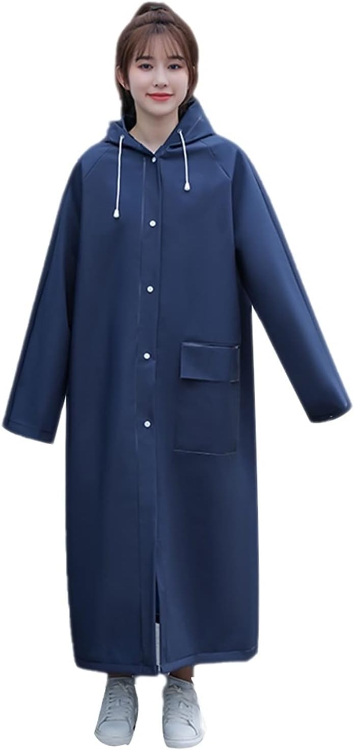 Portable EVA Ponchos Bulk, Rain Ponchos for Adults Reusable, Lightweight Bicycle Mens Raincoat for Outdoor Activities, Womens Rain Coat with Hood and Large Pocket Waterproof