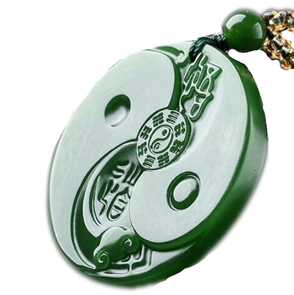 Naszyjnik z kamienia jadeitu, naturalny zielony wisiorek z jadeitu, ręcznie rzeźbione wisiorki, modny naszyjnik, biżuteria, szczęśliwy amulet/506