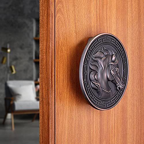 Image of LAPO Premium Pull Push Main Door Handle, 4 Inch Zinc Round Handle for Main Door Entrance, Modern Design for Wooden & Glass Doors, Strong Build, Effortless Setup, Copper Finish - Pack of 1