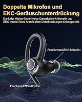 Jesebang Bluetooth Kopfhörer Sport, in Ear Kopfhörer Kabellos Bluetooth 5.4 mit HD Mic, Herausragender Sound, 40 Std Spielzeit, Comfort Fit, Dual LED-Anzeige, IP7 Wasserdicht Ohrhörer mit Ohrhaken – Ansicht 3