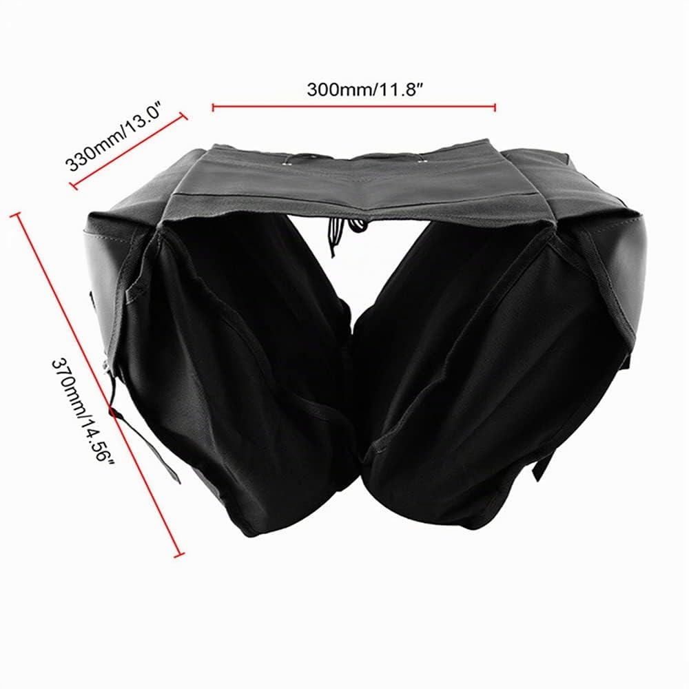 Baceyong Sac de Selle Universel pour Moto et Scooter - Grande Capacité, Réversible, en Toile, pour Voyage (Noir)